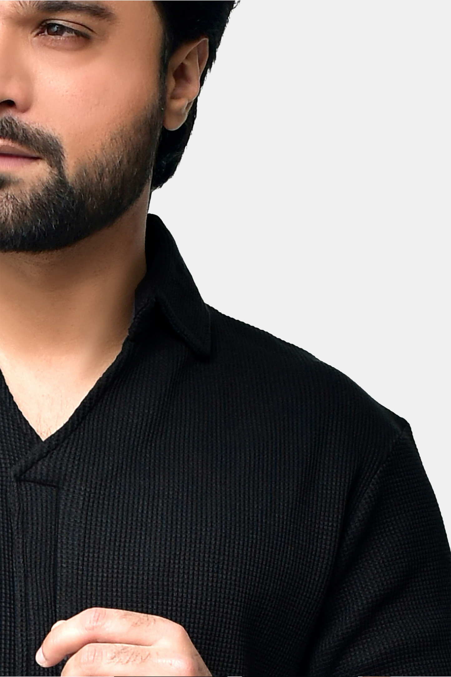 Knitted Black Premium Polo Shirt