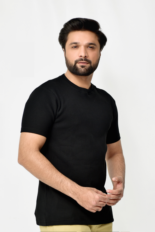 Knitted Black Premium Polo Shirt