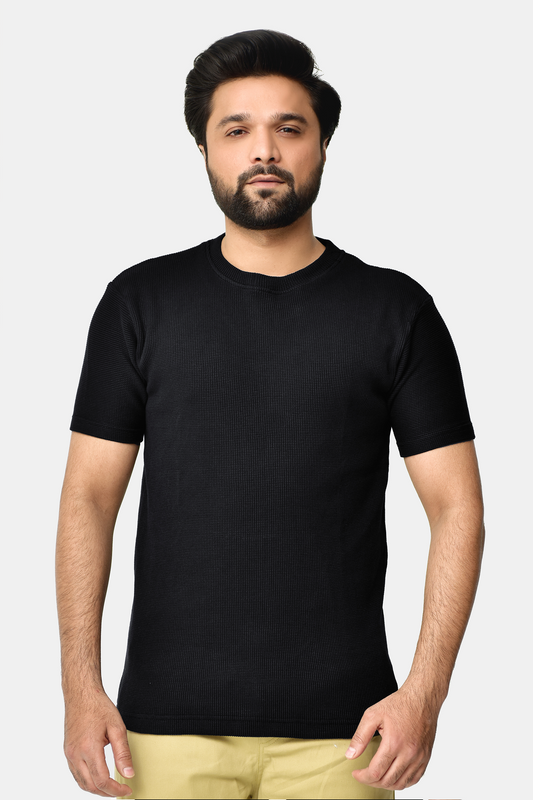 Knitted Black Premium Polo Shirt